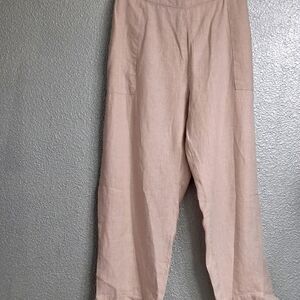 Symple NYC Beige 100% Linen Cropped Pants